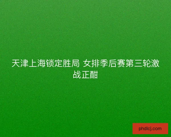 天津上海锁定胜局 女排季后赛第三轮激战正酣